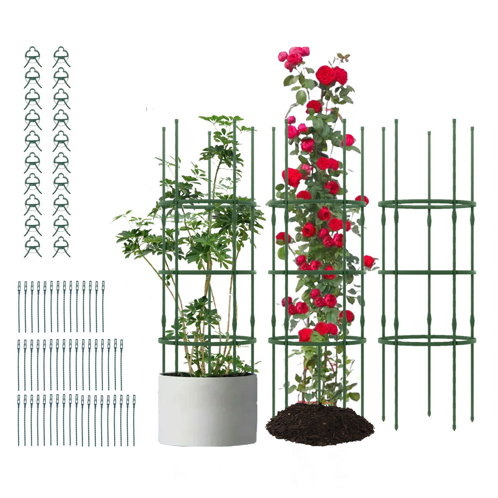 3 Pack 60 inch Adjustable Tall Plant Support Trellis for Climbing Plants