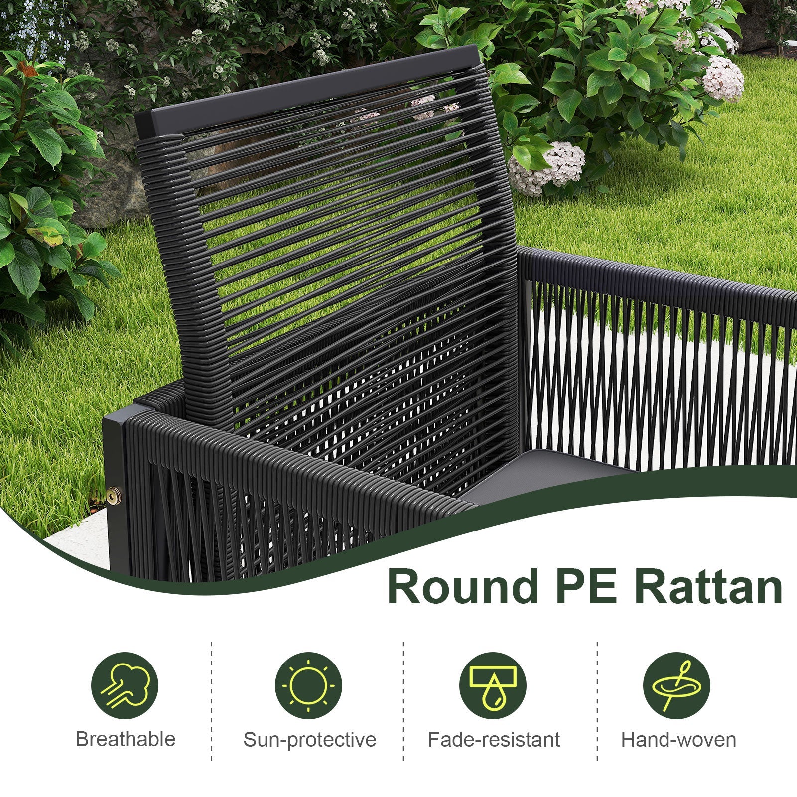 9 Pieces Patio Dining Set with Cushions for Yard Garden-Gray