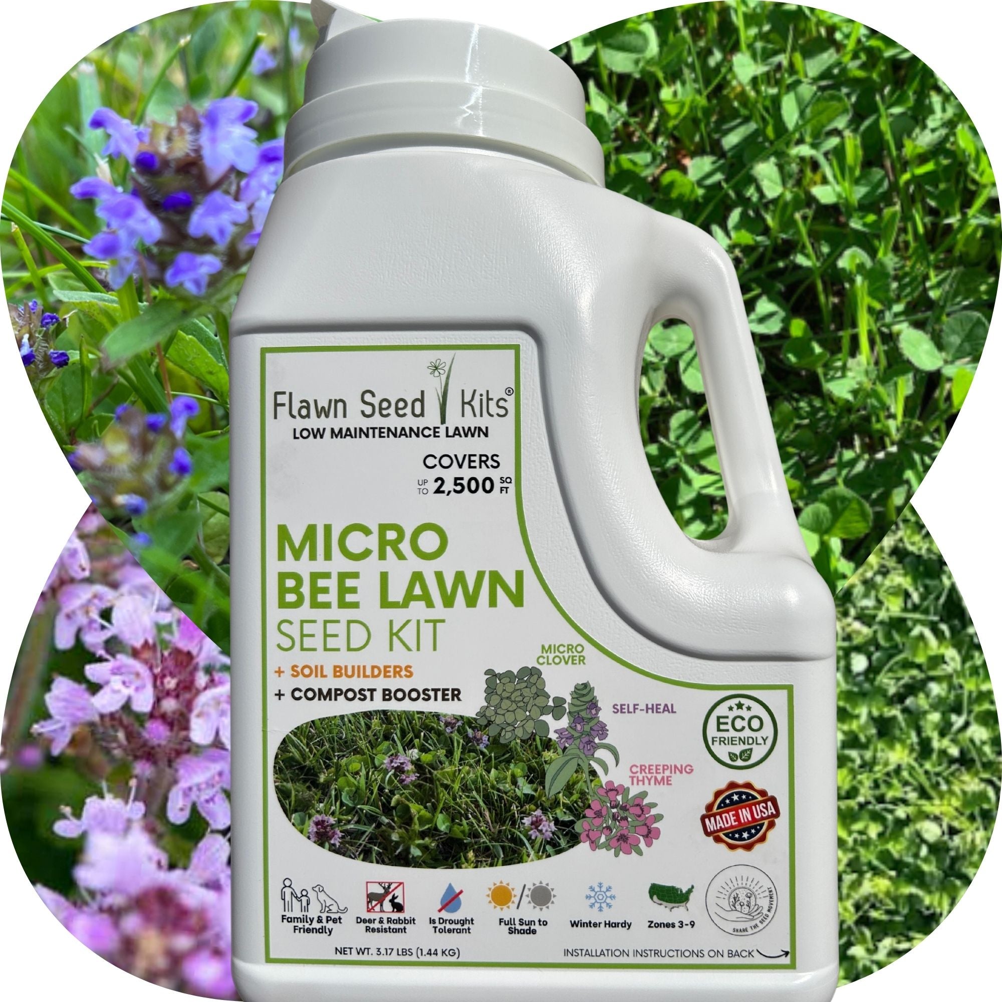 Micro Bee Lawn Seed Mixture - Easy Spread Shaker