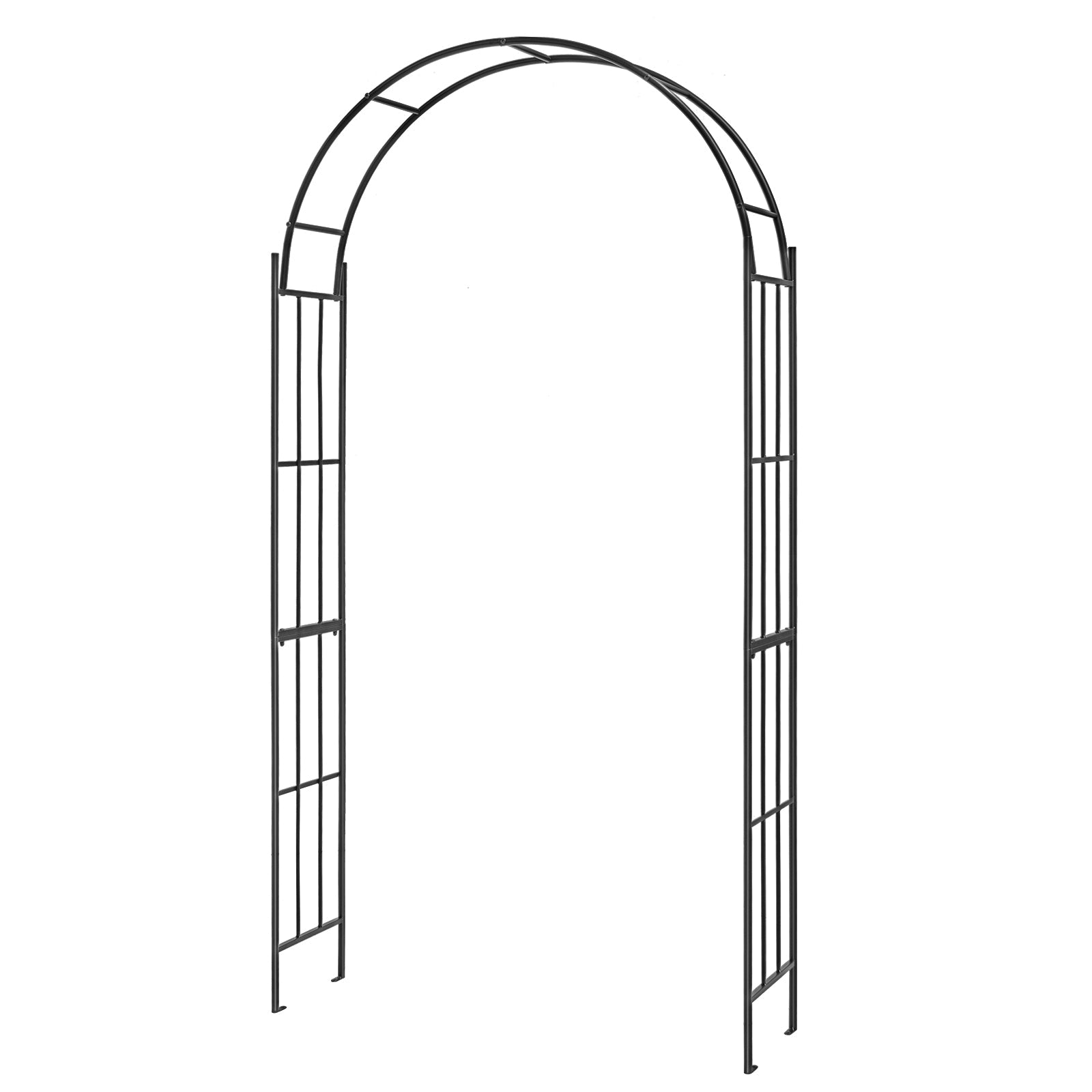 7.5 Feet Metal Garden Arch for Climbing Plants and Outdoor Garden Decor-Black