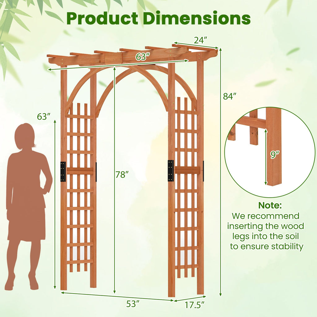 Garden Archway Arch Lattice Trellis Pergola for Climbing Plants and Outdoor Wedding Bridal Decor