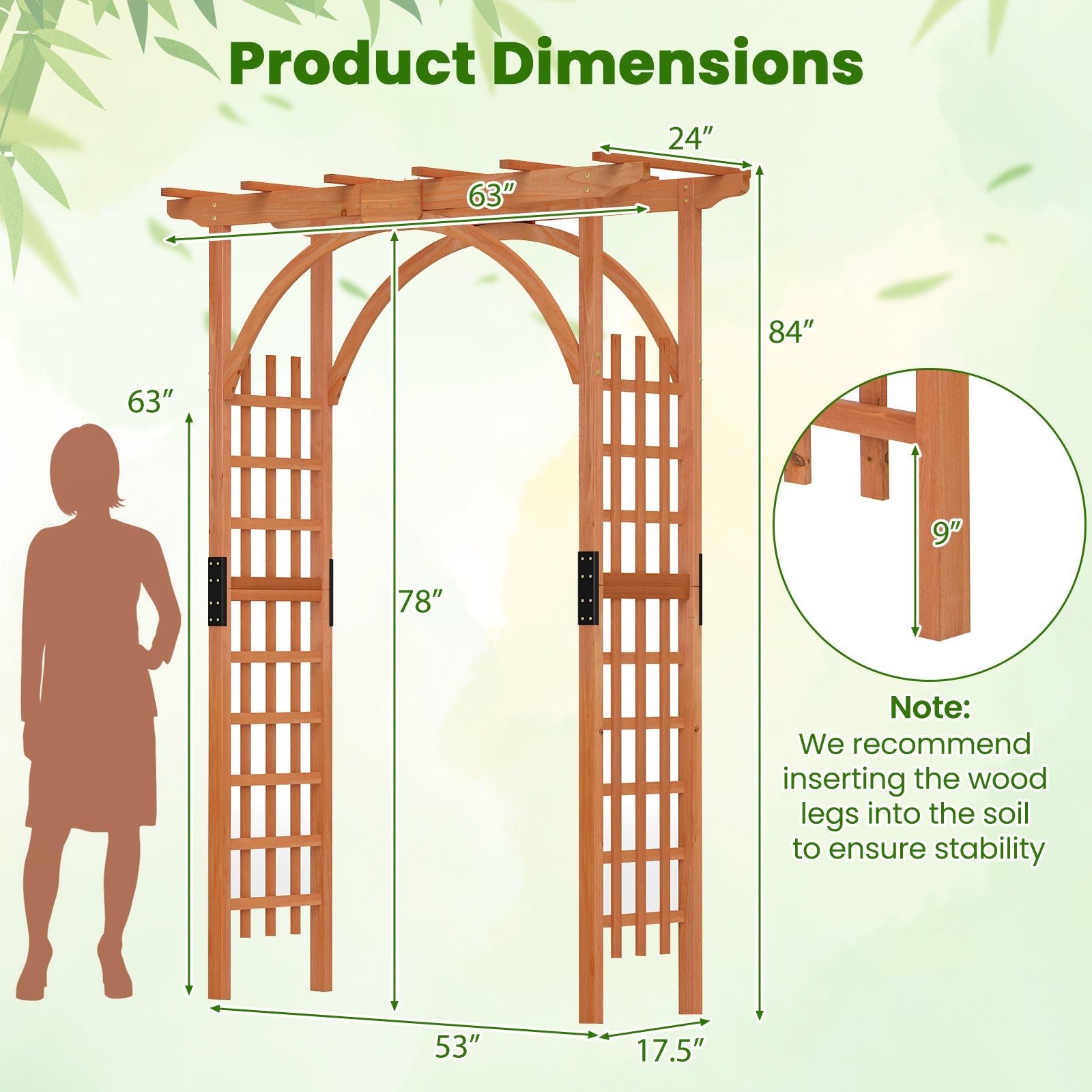 Garden Archway Arch Lattice Trellis Pergola for Climbing Plants and Outdoor Wedding Bridal Decor
