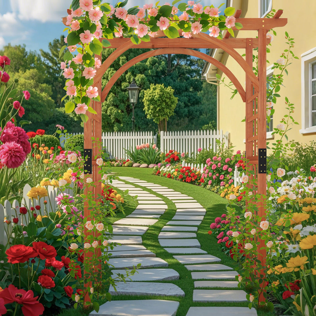 Garden Archway Arch Lattice Trellis Pergola for Climbing Plants and Outdoor Wedding Bridal Decor