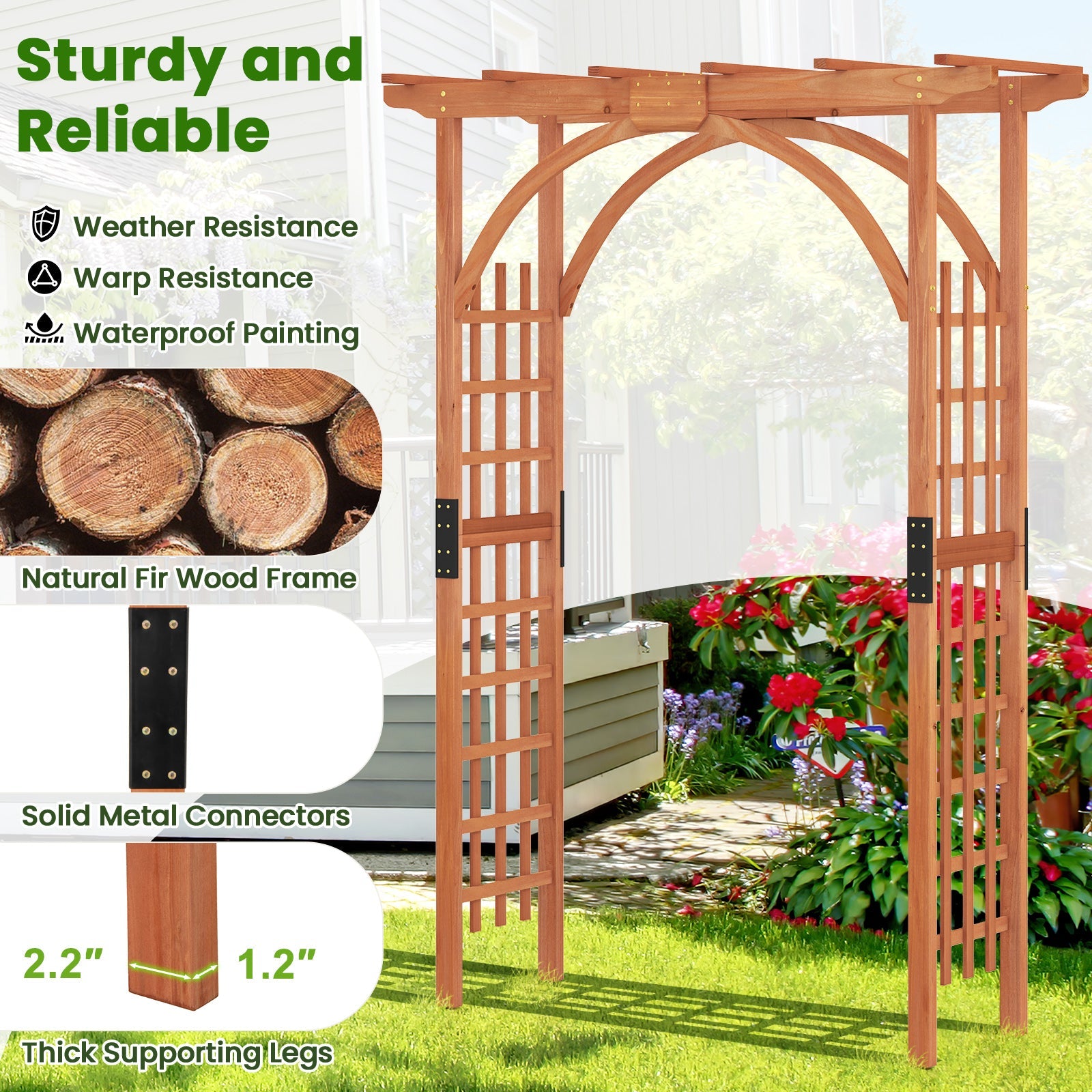 Garden Archway Arch Lattice Trellis Pergola for Climbing Plants and Outdoor Wedding Bridal Decor