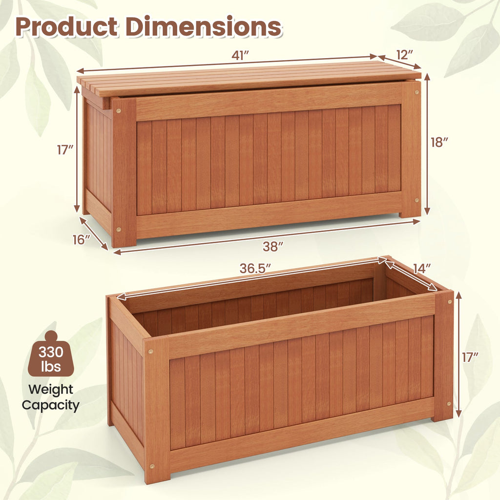 Outdoor Plant Container with Seat for Garden Yard Balcony Deck