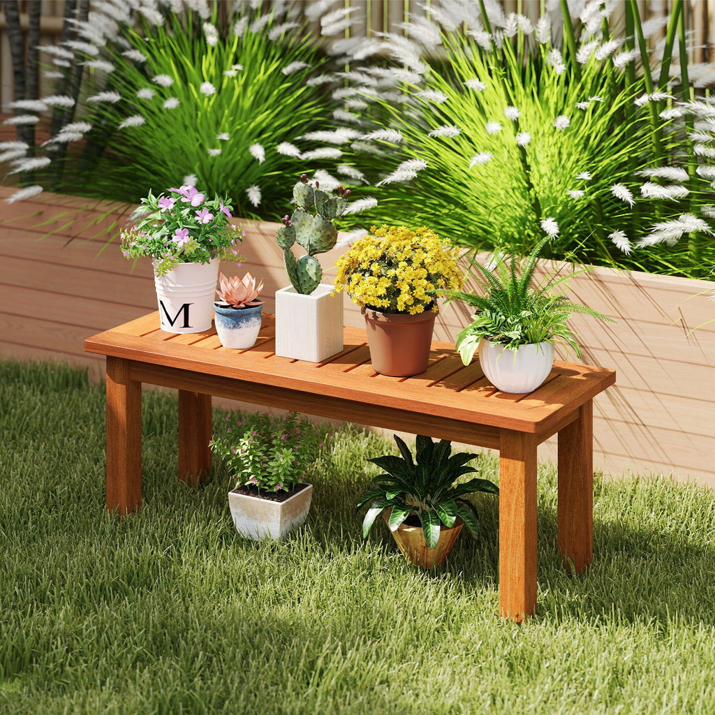 Wooden Plant Stand Outdoor Indoor Solid Wood Flower Pot Holder Display Shelf-S