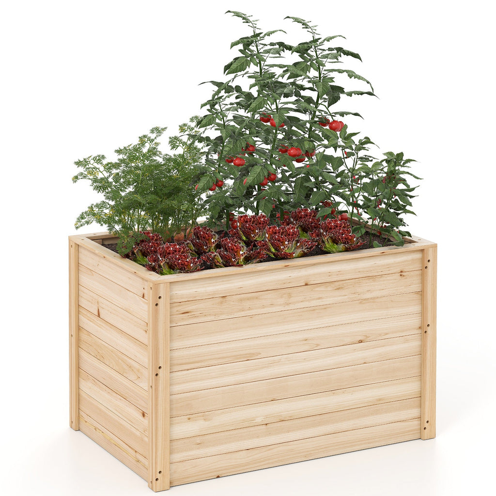 Wooden Raised Garden Bed Elevated Planter Box with Open-Ended Base