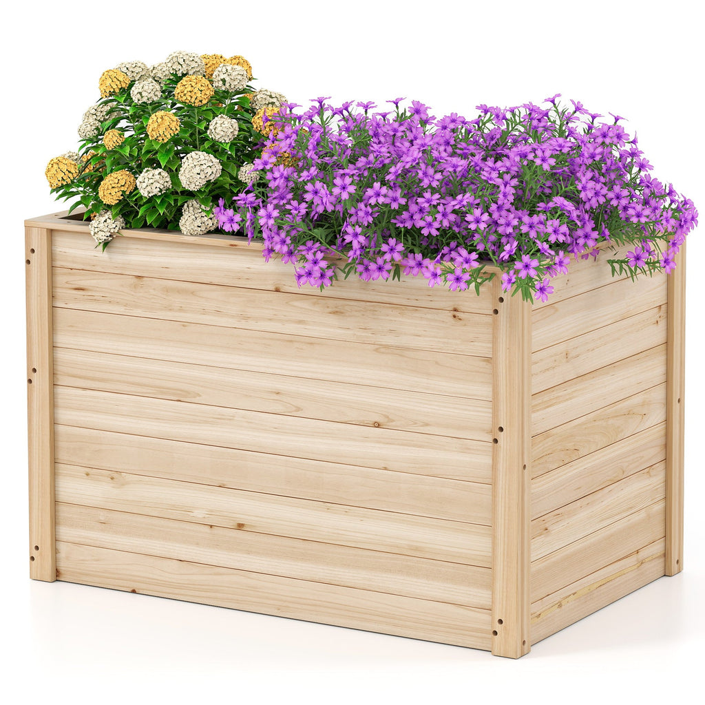 Wooden Raised Garden Bed Elevated Planter Box with Open-Ended Base